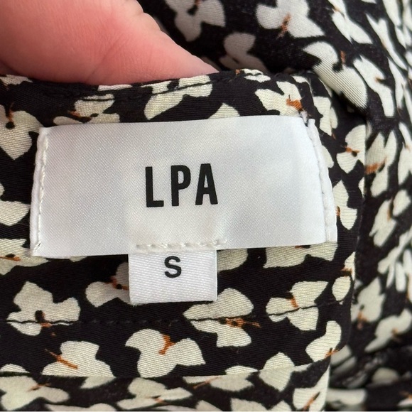 Revolve LPA backless dress mini small leaves viscose blend size S black white - Picture 11 of 11